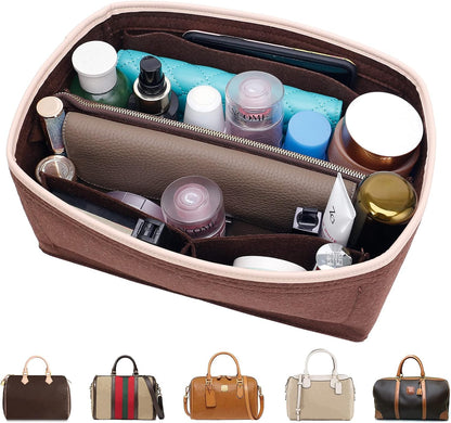 Felt Purse Organizer Insert & Base Shaper 2pc Set for Speedy 25, Black
