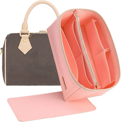Felt Purse Organizer Insert & Base Shaper 2pc Set for Speedy 25, Black
