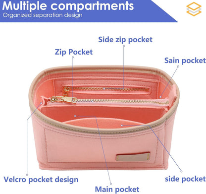 Felt Purse Organizer Insert & Base Shaper 2pc Set for Speedy 25, Black