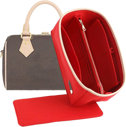 Felt Purse Organizer Insert & Base Shaper 2pc Set for Speedy 25, Black