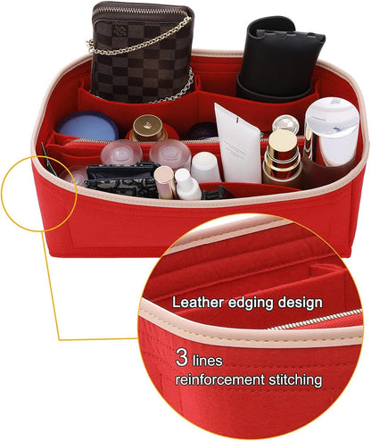 Felt Purse Organizer Insert & Base Shaper 2pc Set for Speedy 25, Black