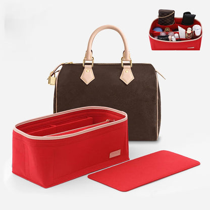 Felt Purse Organizer Insert & Base Shaper 2pc Set for Speedy 25, Black