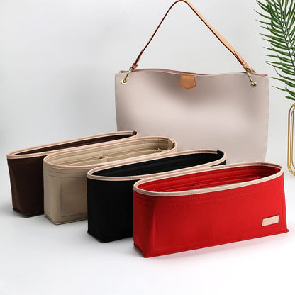 Felt Purse Organizer Insert & Base Shaper 2pc Set for Speedy 25, Black