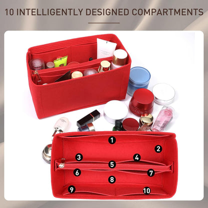 Felt Purse Organizer Insert & Base Shaper 2pc Set for Speedy 25, Black