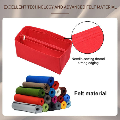 Felt Purse Organizer Insert & Base Shaper 2pc Set for Speedy 25, Black