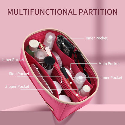 Felt Purse Organizer Insert & Base Shaper 2pc Set for Speedy 25, Black