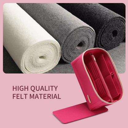 Felt Purse Organizer Insert & Base Shaper 2pc Set for Speedy 25, Black