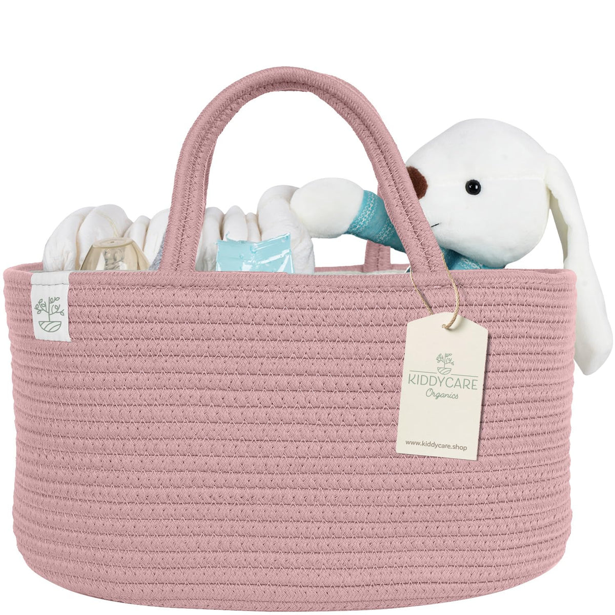 Diaper Caddy Organizer for Baby Nursery Basket with Handle Lid Nursing Caddy with Changing Table Organizer Cart Newborn Caddy Rosy (Floral Print) X-Large
