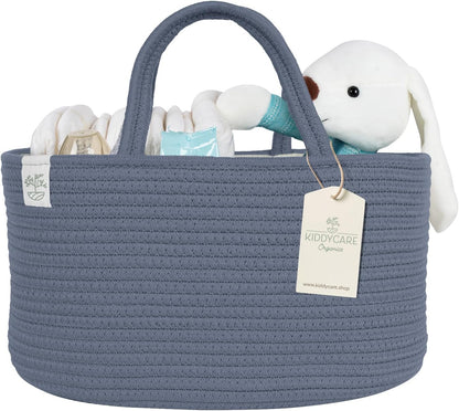 Diaper Caddy Organizer for Baby Nursery Basket with Handle Lid Nursing Caddy with Changing Table Organizer Cart Newborn Caddy Rosy (Floral Print) X-Large