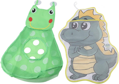 Bath Toy MESH Bag Storage Organizer Durable NET for Kids Bathroom Bedroom CAR Dinosaur Frog