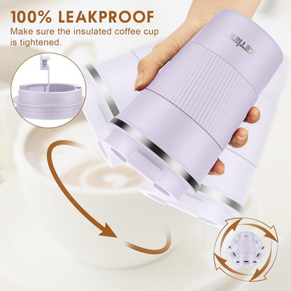 Travel Coffee Mug Spill Proof 12oz, Insulated Travel Mug to Go, Reusable Coffee Cup with Seal Lid, Vacuum Stainless Steel Tumbler for Hot/Cold Drinks (Red)