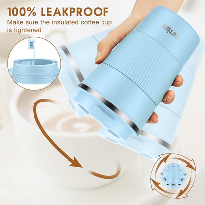 Travel Coffee Mug Spill Proof 12oz, Insulated Travel Mug to Go, Reusable Coffee Cup with Seal Lid, Vacuum Stainless Steel Tumbler for Hot/Cold Drinks (Red)