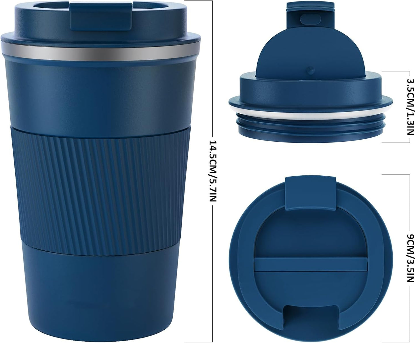 Travel Coffee Mug Spill Proof 12oz, Insulated Travel Mug to Go, Reusable Coffee Cup with Seal Lid, Vacuum Stainless Steel Tumbler for Hot/Cold Drinks (Red)