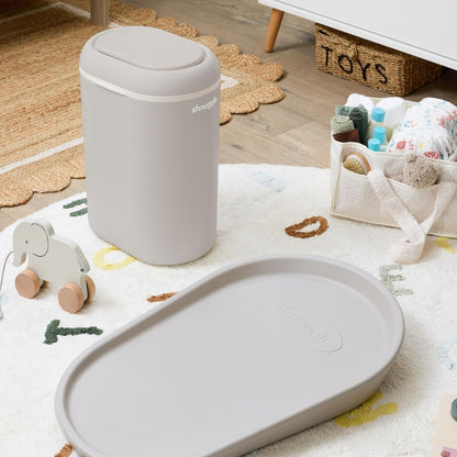 Eco-Touch Baby Nappy Diaper Bin - Odor Lock Airlock, No Costly Refills, 10L Capacity, Recyclable, Use Any Bag - Taupe Nursery Diaper Pail