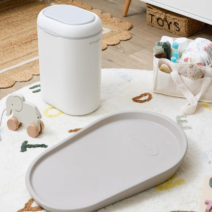Eco-Touch Baby Nappy Diaper Bin - Odor Lock Airlock, No Costly Refills, 10L Capacity, Recyclable, Use Any Bag - Taupe Nursery Diaper Pail