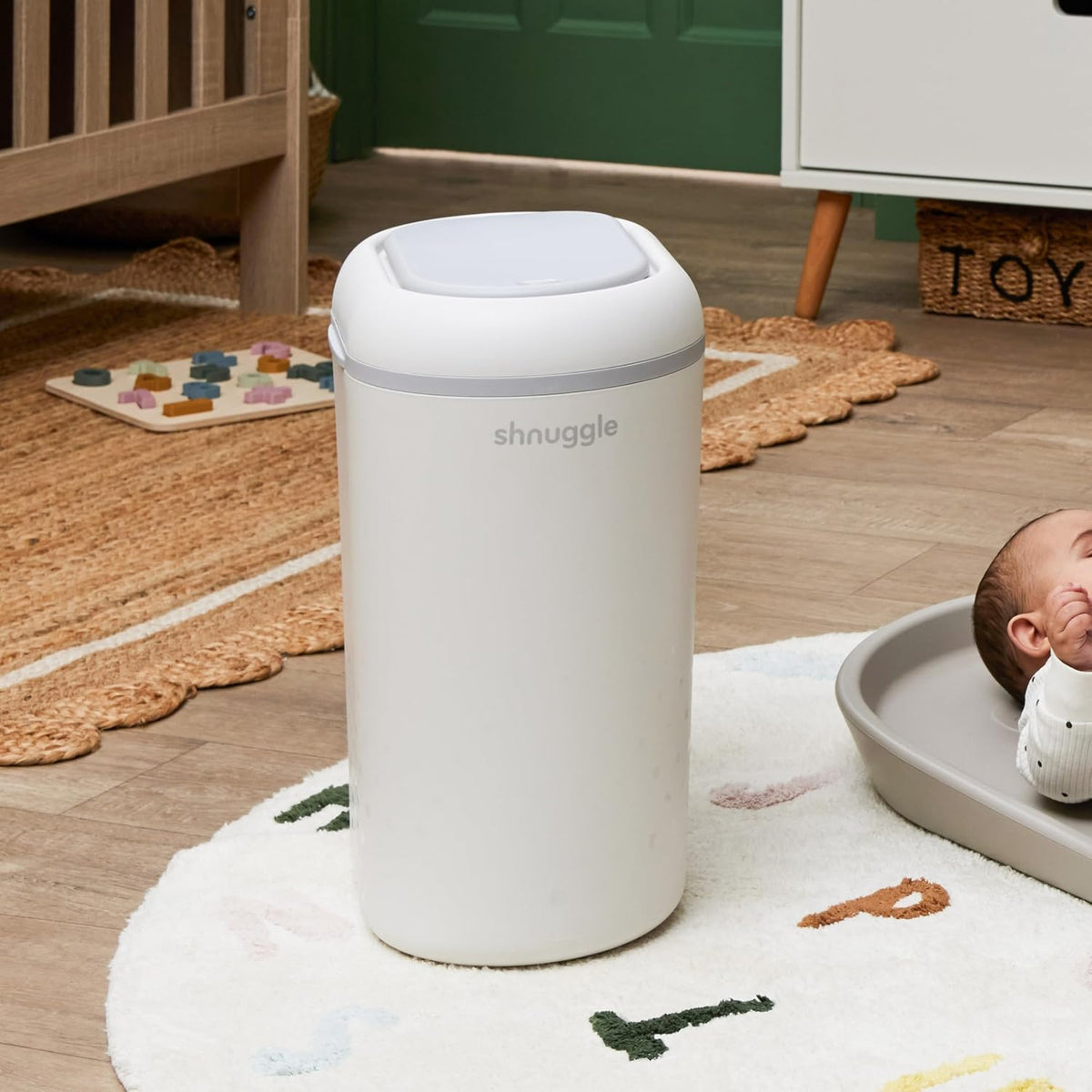 Eco-Touch Baby Nappy Diaper Bin - Odor Lock Airlock, No Costly Refills, 10L Capacity, Recyclable, Use Any Bag - Taupe Nursery Diaper Pail
