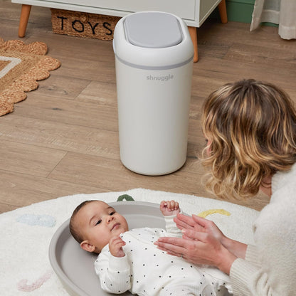 Eco-Touch Baby Nappy Diaper Bin - Odor Lock Airlock, No Costly Refills, 10L Capacity, Recyclable, Use Any Bag - Taupe Nursery Diaper Pail