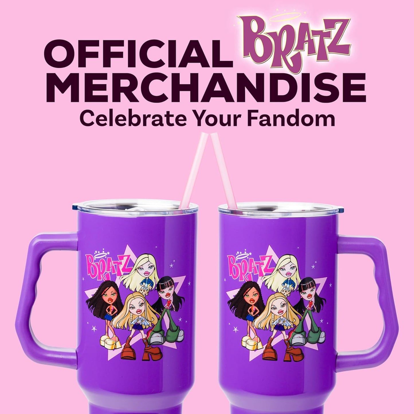 Betty Boop Core Cute Pose, Stainless Steel Tumbler, 40oz | Sitting, Hearts and Dots, Straw Cover Cap, Handle, Lid, Double Walled, Fits in Cup Holder, 1.18 Liters - Colors B