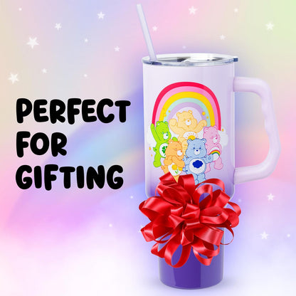 Betty Boop Core Cute Pose, Stainless Steel Tumbler, 40oz | Sitting, Hearts and Dots, Straw Cover Cap, Handle, Lid, Double Walled, Fits in Cup Holder, 1.18 Liters - Colors B