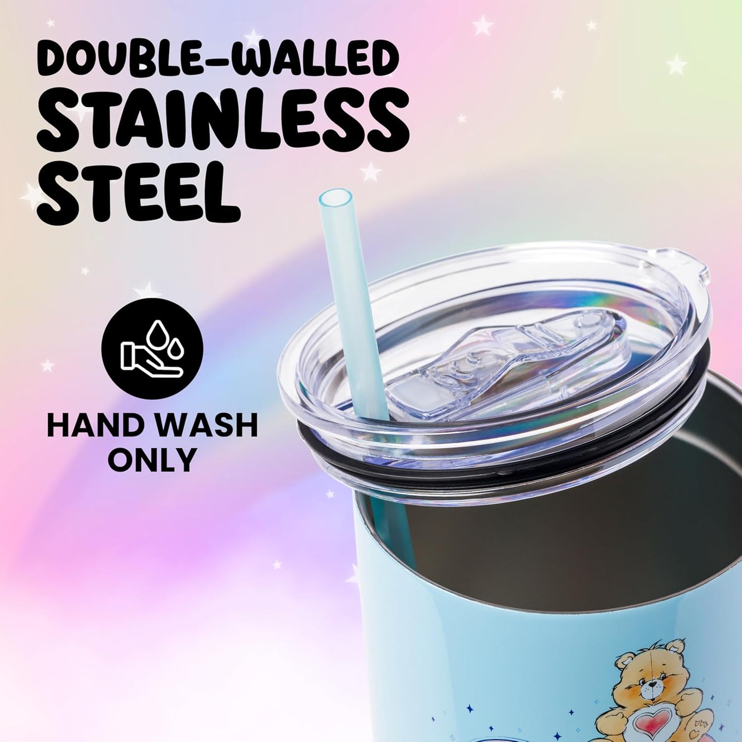 Betty Boop Core Cute Pose, Stainless Steel Tumbler, 40oz | Sitting, Hearts and Dots, Straw Cover Cap, Handle, Lid, Double Walled, Fits in Cup Holder, 1.18 Liters - Colors B