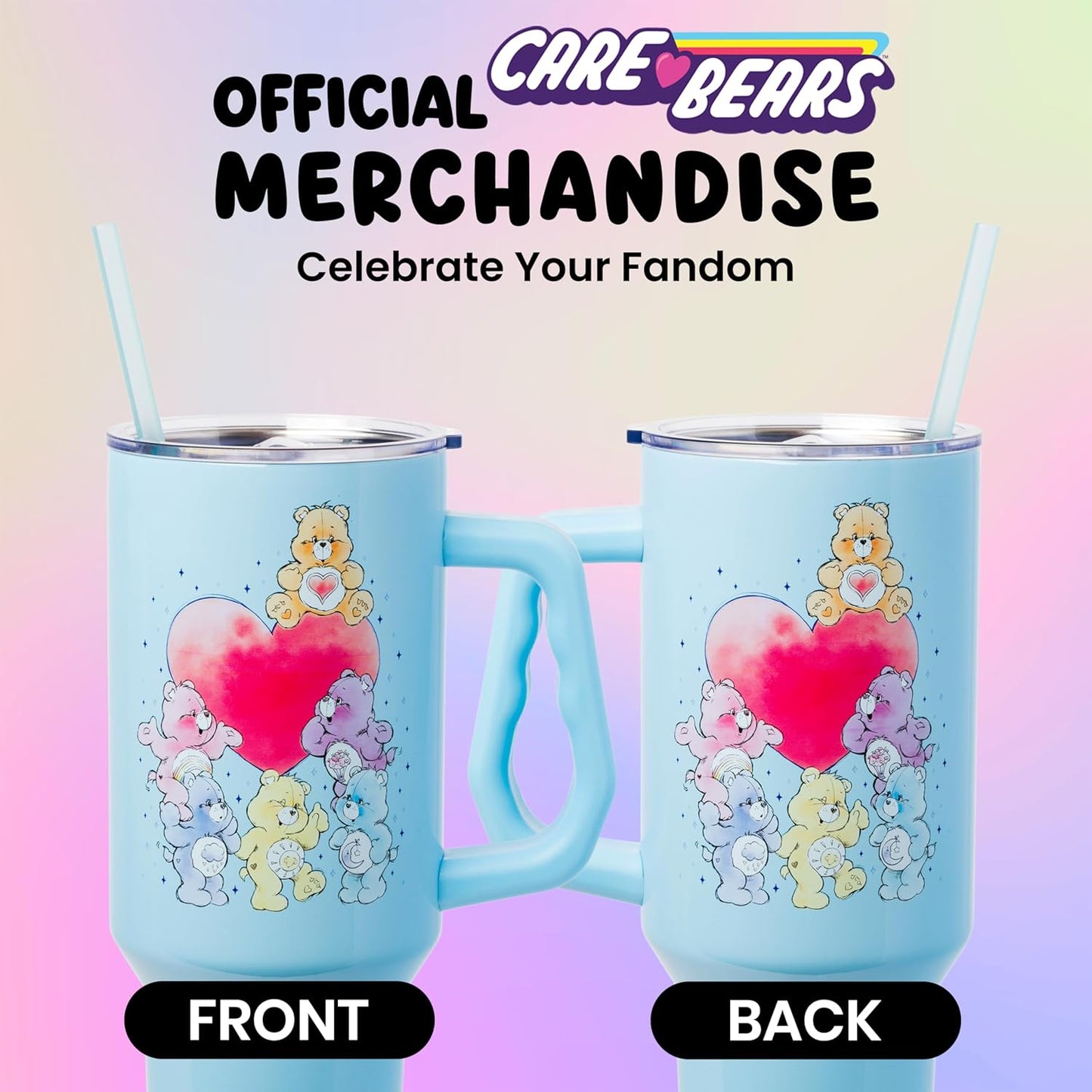 Betty Boop Core Cute Pose, Stainless Steel Tumbler, 40oz | Sitting, Hearts and Dots, Straw Cover Cap, Handle, Lid, Double Walled, Fits in Cup Holder, 1.18 Liters - Colors B