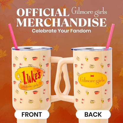 Betty Boop Core Cute Pose, Stainless Steel Tumbler, 40oz | Sitting, Hearts and Dots, Straw Cover Cap, Handle, Lid, Double Walled, Fits in Cup Holder, 1.18 Liters - Colors B