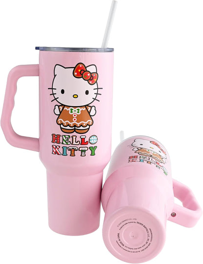 Betty Boop Core Cute Pose, Stainless Steel Tumbler, 40oz | Sitting, Hearts and Dots, Straw Cover Cap, Handle, Lid, Double Walled, Fits in Cup Holder, 1.18 Liters - Colors B