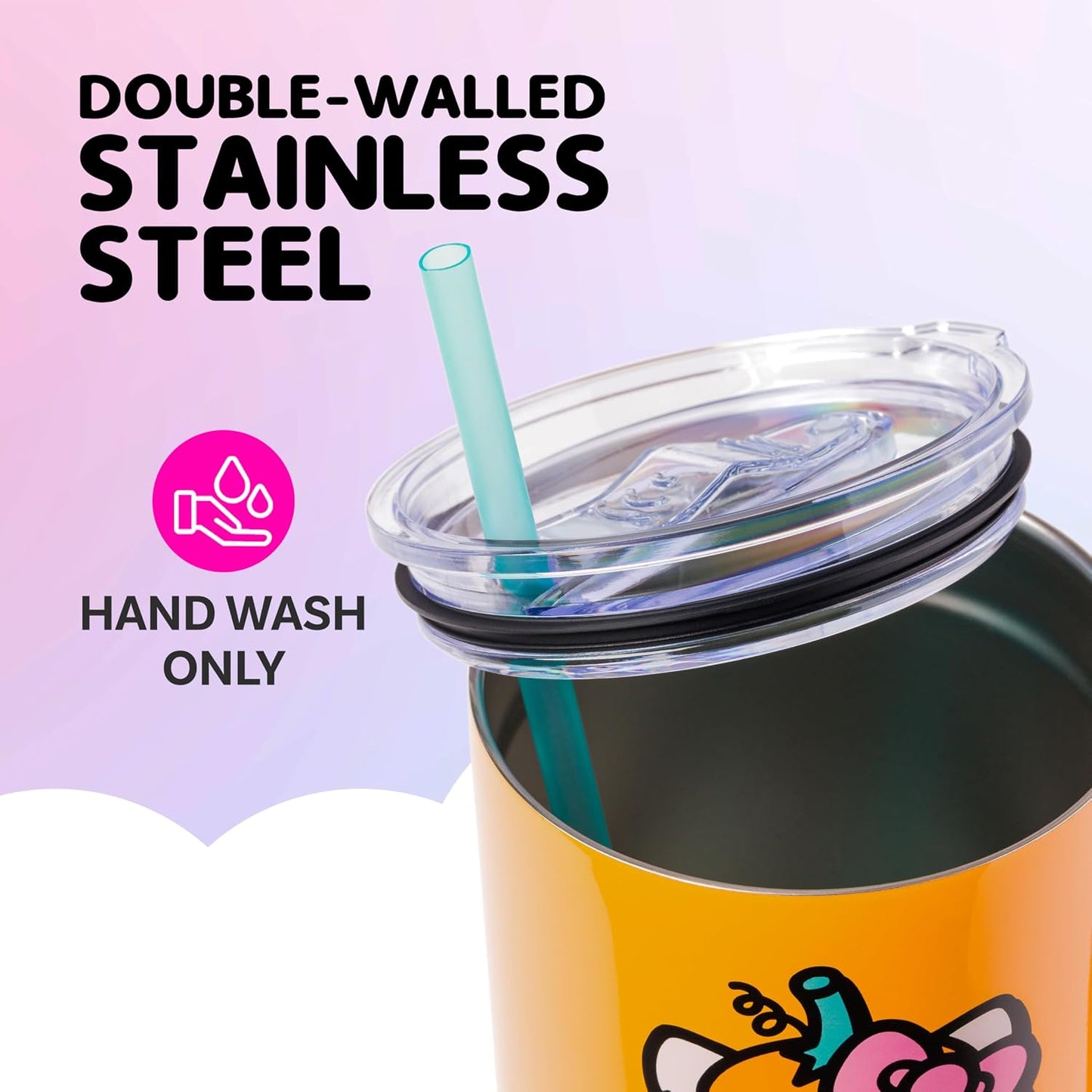 Betty Boop Core Cute Pose, Stainless Steel Tumbler, 40oz | Sitting, Hearts and Dots, Straw Cover Cap, Handle, Lid, Double Walled, Fits in Cup Holder, 1.18 Liters - Colors B