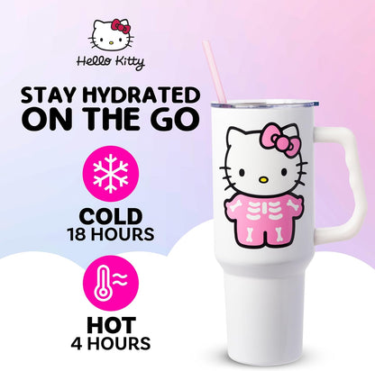 Betty Boop Core Cute Pose, Stainless Steel Tumbler, 40oz | Sitting, Hearts and Dots, Straw Cover Cap, Handle, Lid, Double Walled, Fits in Cup Holder, 1.18 Liters - Colors B