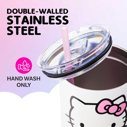 Betty Boop Core Cute Pose, Stainless Steel Tumbler, 40oz | Sitting, Hearts and Dots, Straw Cover Cap, Handle, Lid, Double Walled, Fits in Cup Holder, 1.18 Liters - Colors B