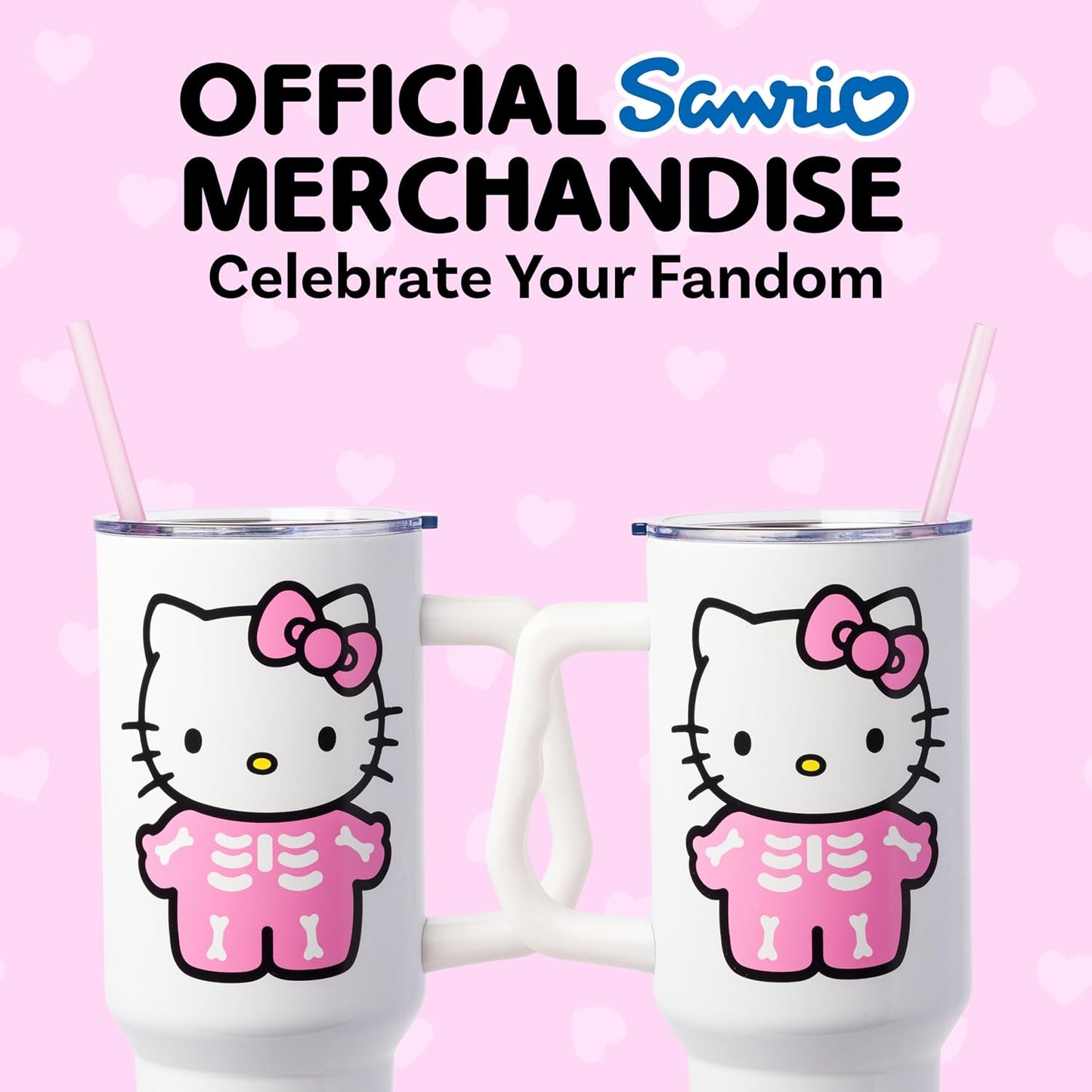 Betty Boop Core Cute Pose, Stainless Steel Tumbler, 40oz | Sitting, Hearts and Dots, Straw Cover Cap, Handle, Lid, Double Walled, Fits in Cup Holder, 1.18 Liters - Colors B