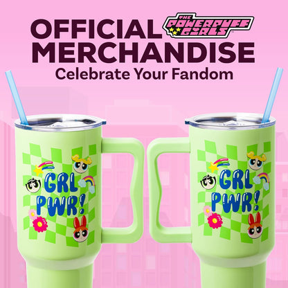 Betty Boop Core Cute Pose, Stainless Steel Tumbler, 40oz | Sitting, Hearts and Dots, Straw Cover Cap, Handle, Lid, Double Walled, Fits in Cup Holder, 1.18 Liters - Colors B