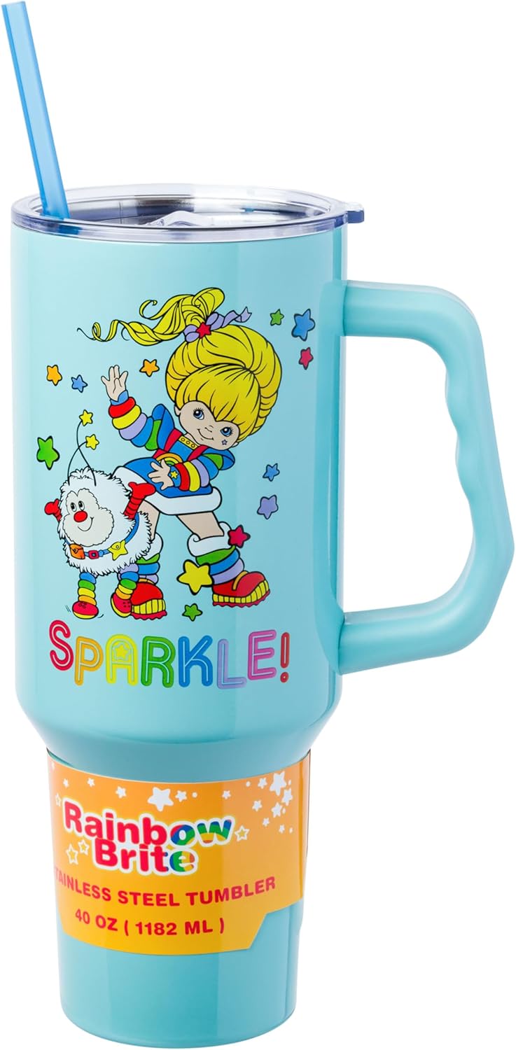 Betty Boop Core Cute Pose, Stainless Steel Tumbler, 40oz | Sitting, Hearts and Dots, Straw Cover Cap, Handle, Lid, Double Walled, Fits in Cup Holder, 1.18 Liters - Colors B