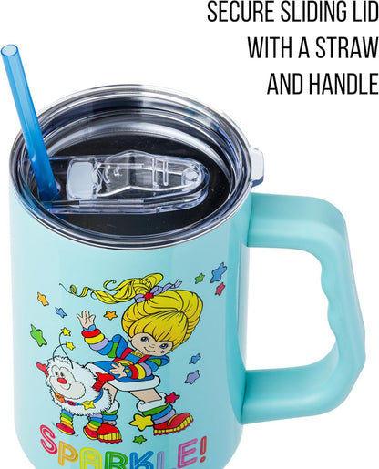 Betty Boop Core Cute Pose, Stainless Steel Tumbler, 40oz | Sitting, Hearts and Dots, Straw Cover Cap, Handle, Lid, Double Walled, Fits in Cup Holder, 1.18 Liters - Colors B