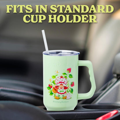 Betty Boop Core Cute Pose, Stainless Steel Tumbler, 40oz | Sitting, Hearts and Dots, Straw Cover Cap, Handle, Lid, Double Walled, Fits in Cup Holder, 1.18 Liters - Colors B