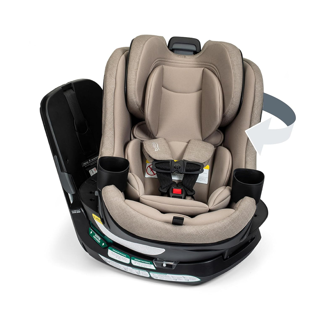 Galaxy360 Slim Rotating Convertible Car Seat — Teak