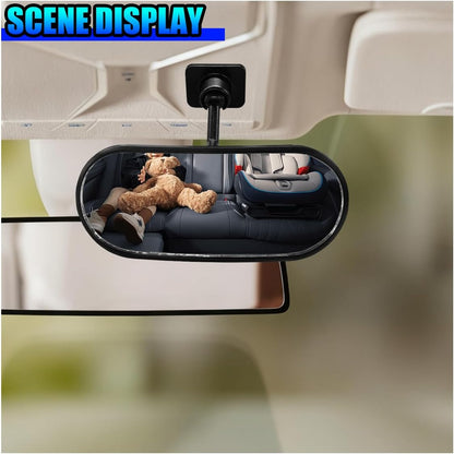 Baby Car Mirror Rear Facing, 360° Adjustable HD Wide Angle Convex Mirror, Self-Adhesive Auto Interior Safety Rearview Mirrors Essential Accessories for Observing Backseat Infant (Paste)