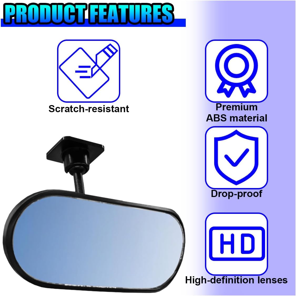 Baby Car Mirror Rear Facing, 360° Adjustable HD Wide Angle Convex Mirror, Self-Adhesive Auto Interior Safety Rearview Mirrors Essential Accessories for Observing Backseat Infant (Paste)