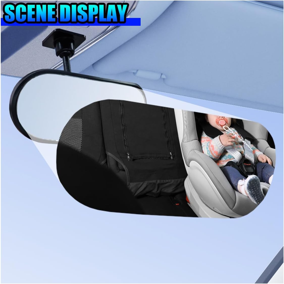 Baby Car Mirror Rear Facing, 360° Adjustable HD Wide Angle Convex Mirror, Self-Adhesive Auto Interior Safety Rearview Mirrors Essential Accessories for Observing Backseat Infant (Paste)