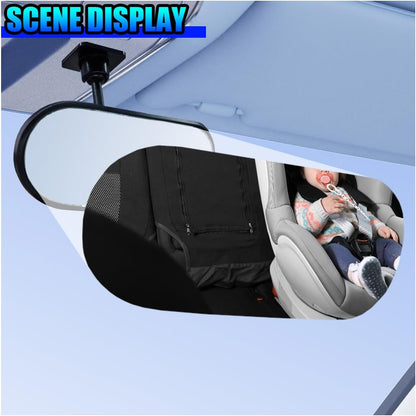 Baby Car Mirror Rear Facing, 360° Adjustable HD Wide Angle Convex Mirror, Self-Adhesive Auto Interior Safety Rearview Mirrors Essential Accessories for Observing Backseat Infant (Paste)
