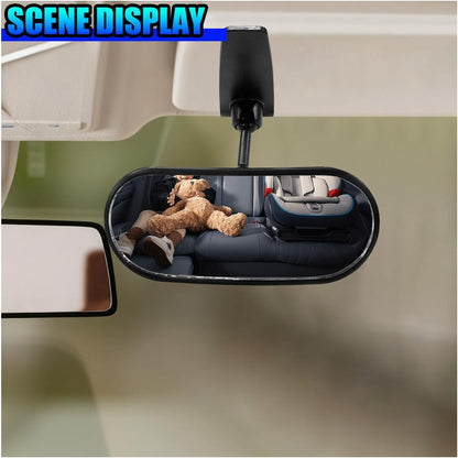 Baby Car Mirror Rear Facing, 360° Adjustable HD Wide Angle Convex Mirror, Self-Adhesive Auto Interior Safety Rearview Mirrors Essential Accessories for Observing Backseat Infant (Paste)