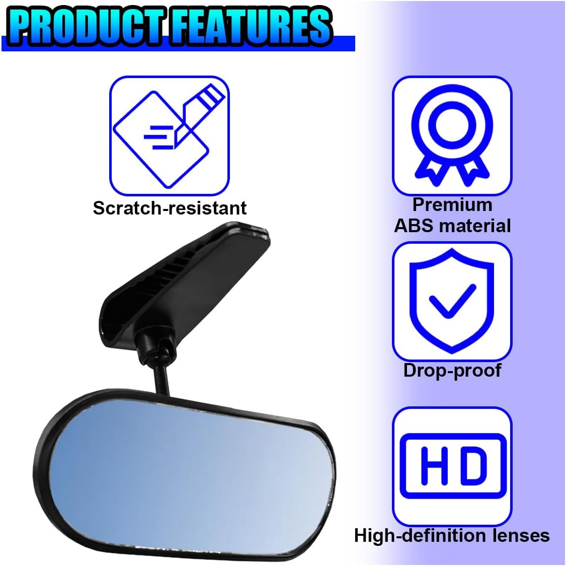 Baby Car Mirror Rear Facing, 360° Adjustable HD Wide Angle Convex Mirror, Self-Adhesive Auto Interior Safety Rearview Mirrors Essential Accessories for Observing Backseat Infant (Paste)
