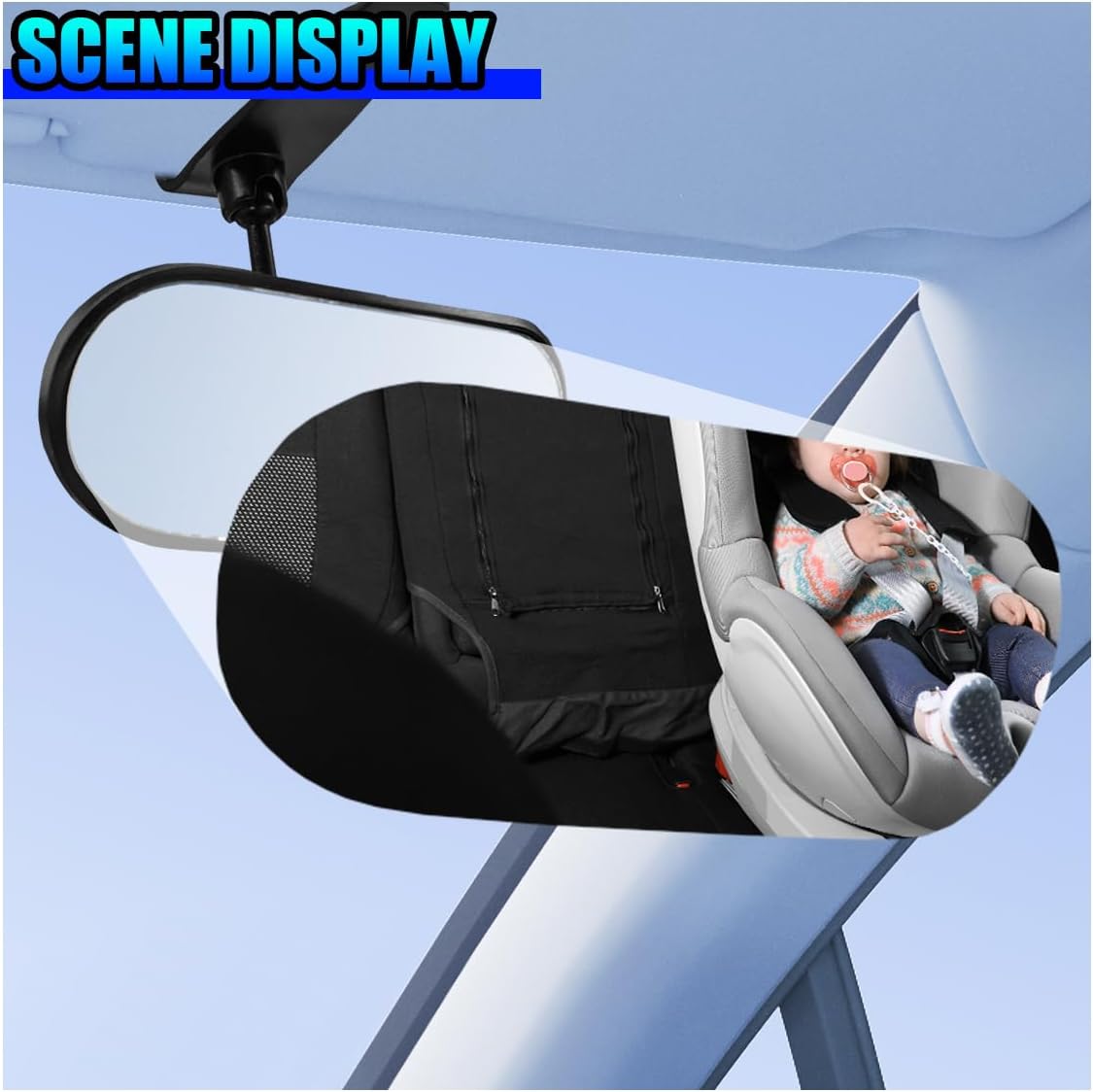 Baby Car Mirror Rear Facing, 360° Adjustable HD Wide Angle Convex Mirror, Self-Adhesive Auto Interior Safety Rearview Mirrors Essential Accessories for Observing Backseat Infant (Paste)