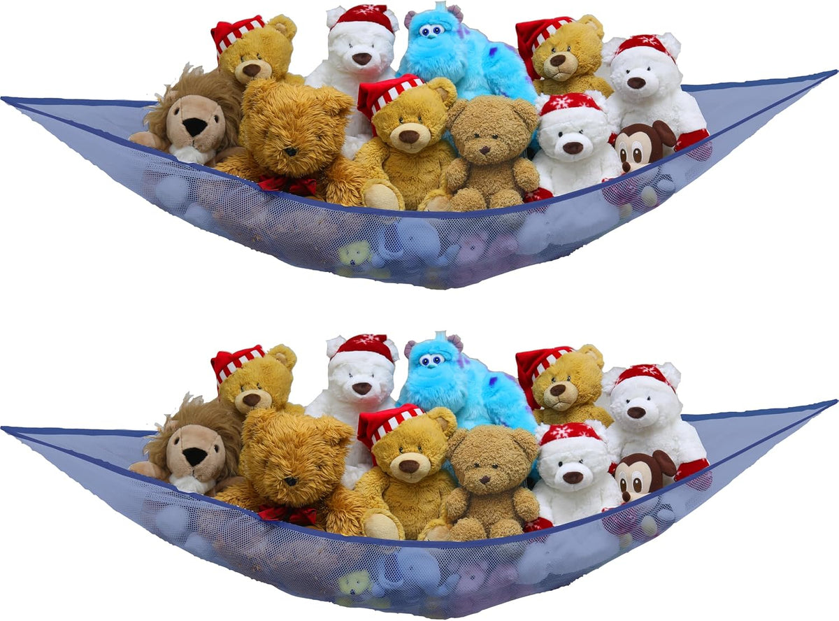2 Pack Stuffed Animal Toy Hammock Net, White