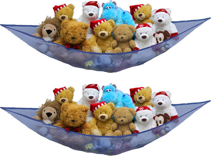 2 Pack Stuffed Animal Toy Hammock Net, White
