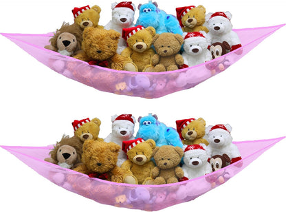 2 Pack Stuffed Animal Toy Hammock Net, White