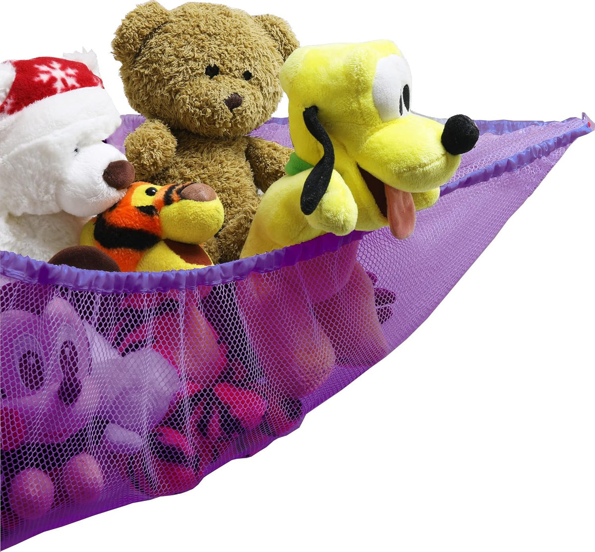 2 Pack Stuffed Animal Toy Hammock Net, White