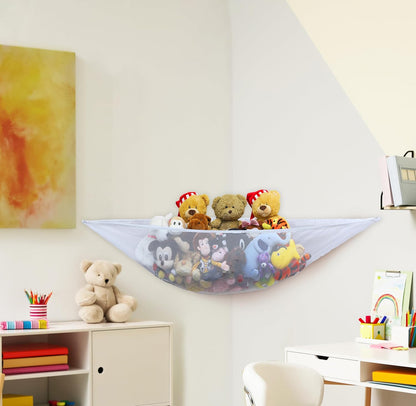2 Pack Stuffed Animal Toy Hammock Net, White