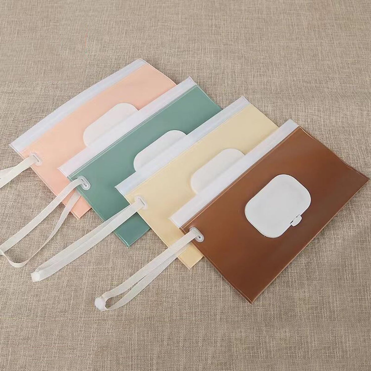 4pcs Baby Wipe Dispenser for Travel, Portable Refillable Baby Wipes Container for Diaper, Wipe Dispenser, Reusable Travel Wet Wipe Pouch for Outdoor, Camping, Hiking.