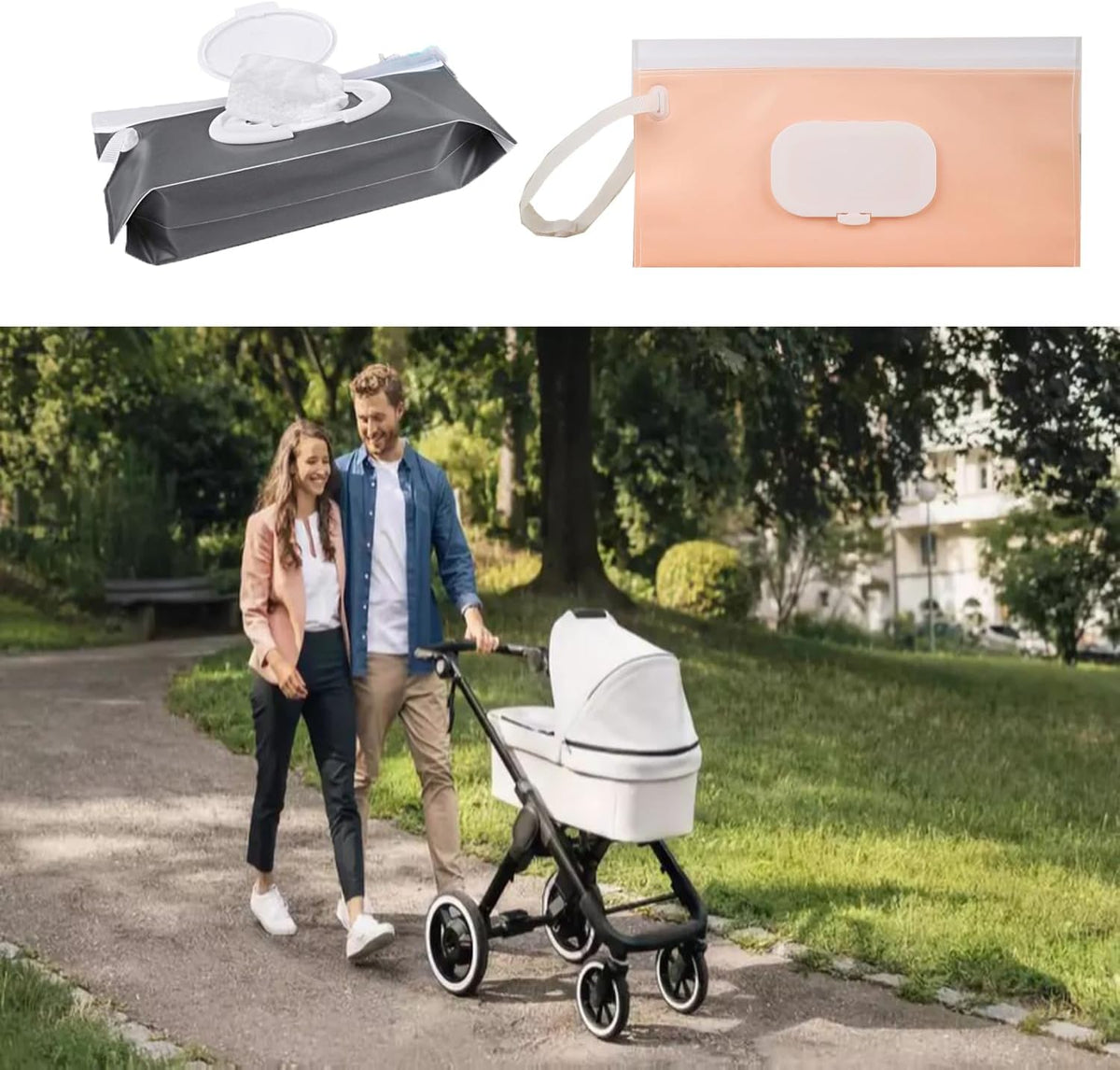 4pcs Baby Wipe Dispenser for Travel, Portable Refillable Baby Wipes Container for Diaper, Wipe Dispenser, Reusable Travel Wet Wipe Pouch for Outdoor, Camping, Hiking.